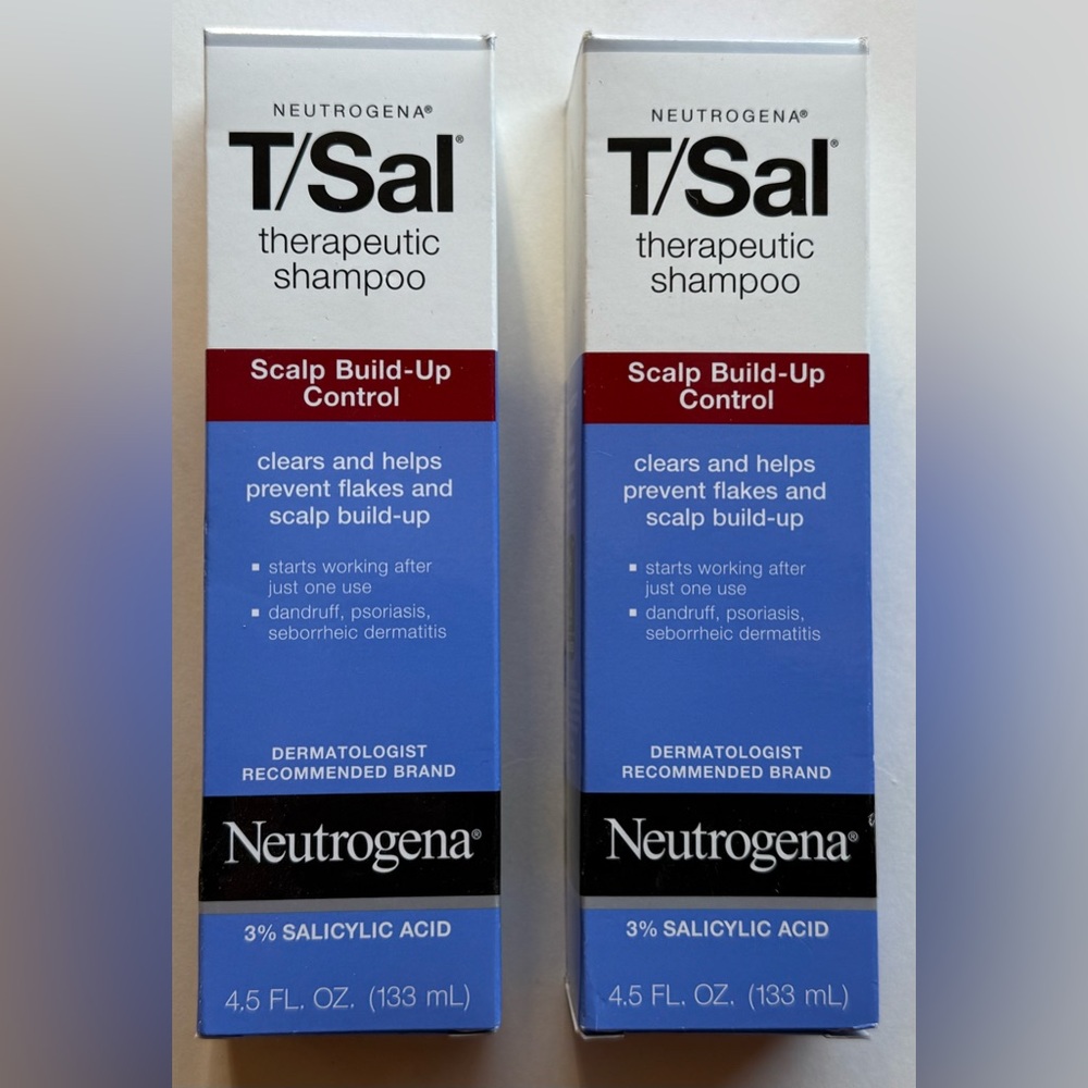 2 Pack Neutrogena T/Sal Therapeutic Shampoo, Scalp Build-up Control, 4.5 oz.